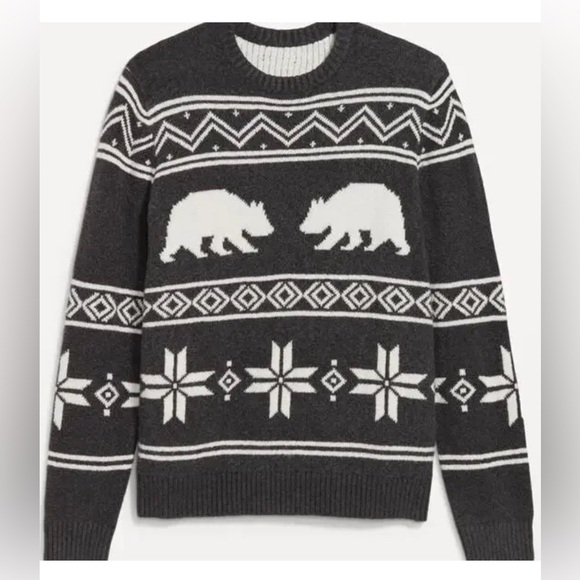 NWOT Old Navy So Soft Bear Fair Isle Crewneck Sweater - Picture 2 of 9